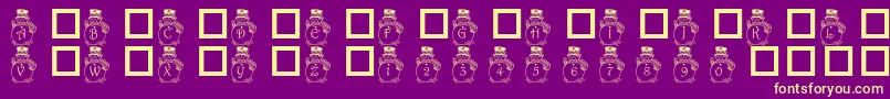 PfSnowman3 Font – Yellow Fonts on Purple Background