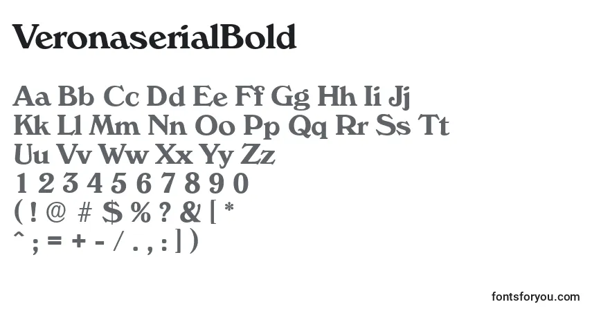 Schriftart VeronaserialBold – Alphabet, Zahlen, spezielle Symbole