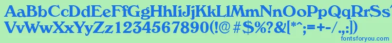 Шрифт VeronaserialBold – синие шрифты на зелёном фоне