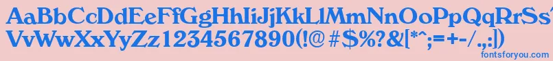 フォントVeronaserialBold – ピンクの背景に青い文字