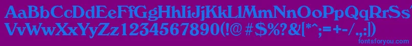 VeronaserialBold-Schriftart – Blaue Schriften auf violettem Hintergrund