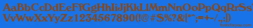 フォントVeronaserialBold – 茶色の文字が青い背景にあります。