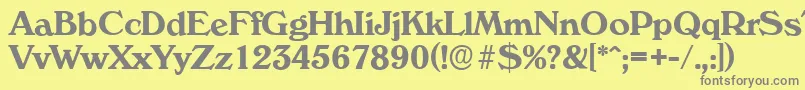 フォントVeronaserialBold – 黄色の背景に灰色の文字