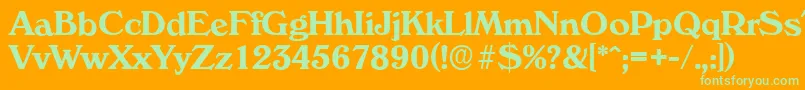 VeronaserialBold Font – Green Fonts on Orange Background