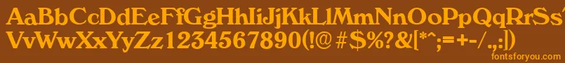 フォントVeronaserialBold – オレンジ色の文字が茶色の背景にあります。