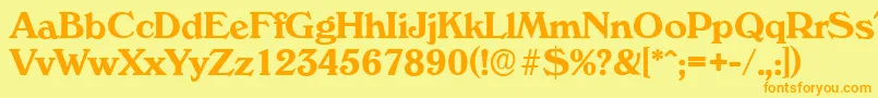 VeronaserialBold Font – Orange Fonts on Yellow Background