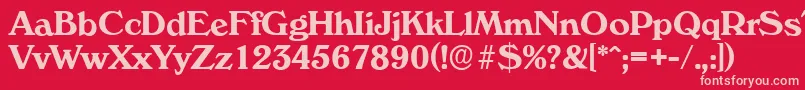 フォントVeronaserialBold – 赤い背景にピンクのフォント