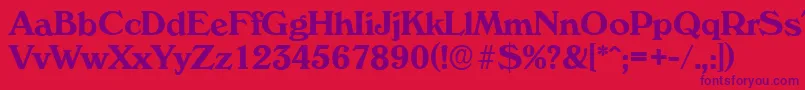 VeronaserialBold Font – Purple Fonts on Red Background