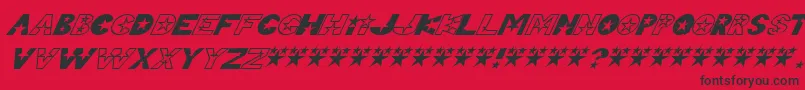Telesi Font – Black Fonts on Red Background