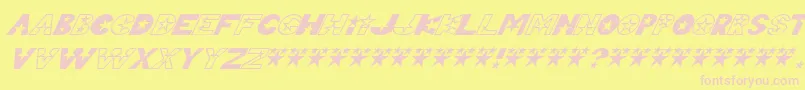 Telesi-fontti – vaaleanpunaiset fontit keltaisella taustalla