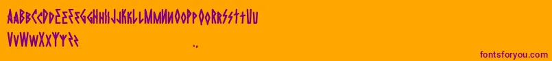 DieHardRegular Font – Purple Fonts on Orange Background