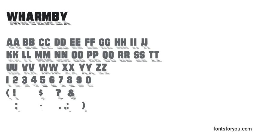 A fonte Wharmby – alfabeto, números, caracteres especiais