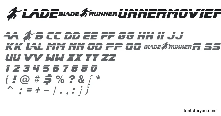 Schriftart BladeRunnerMovieFont2 – Alphabet, Zahlen, spezielle Symbole