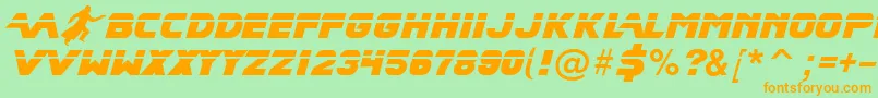 BladeRunnerMovieFont2 Font – Orange Fonts on Green Background