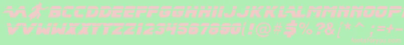 BladeRunnerMovieFont2-fontti – vaaleanpunaiset fontit vihreällä taustalla