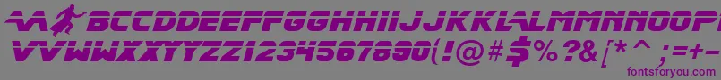 フォントBladeRunnerMovieFont2 – 紫色のフォント、灰色の背景
