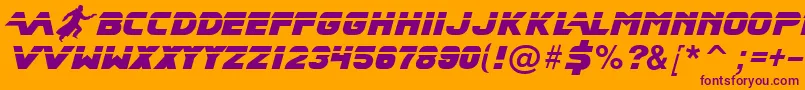 Шрифт BladeRunnerMovieFont2 – фиолетовые шрифты на оранжевом фоне