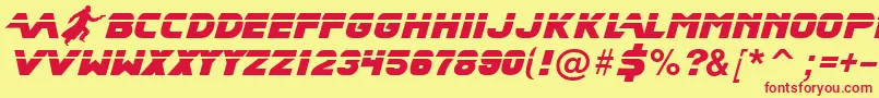BladeRunnerMovieFont2-fontti – punaiset fontit keltaisella taustalla