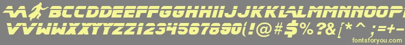 BladeRunnerMovieFont2-fontti – keltaiset fontit harmaalla taustalla