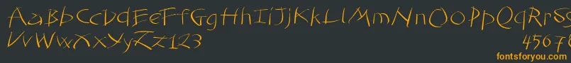 フォントTomahawked – 黒い背景にオレンジの文字