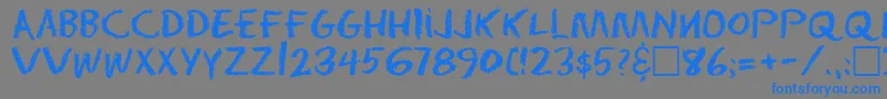 フォントEarnestRegular – 灰色の背景に青い文字