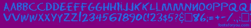 EarnestRegular Font – Blue Fonts on Purple Background