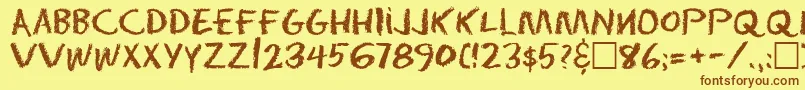 EarnestRegular Font – Brown Fonts on Yellow Background