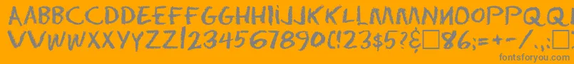 EarnestRegular-Schriftart – Graue Schriften auf orangefarbenem Hintergrund