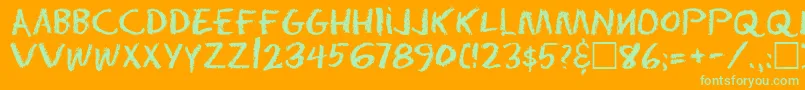 EarnestRegular Font – Green Fonts on Orange Background