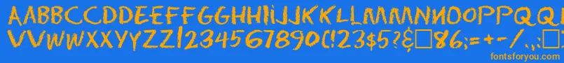 EarnestRegular Font – Orange Fonts on Blue Background