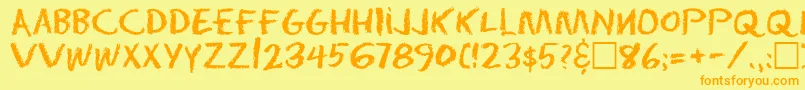 EarnestRegular Font – Orange Fonts on Yellow Background