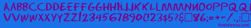 EarnestRegular Font – Purple Fonts on Blue Background