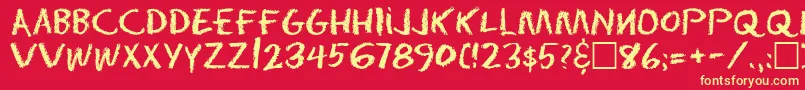 EarnestRegular Font – Yellow Fonts on Red Background