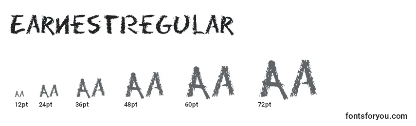 EarnestRegular Font Sizes