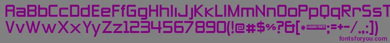 フォントZeroes Three – 紫色のフォント、灰色の背景