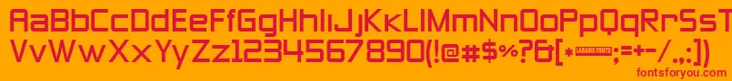 Zeroes Three Font – Red Fonts on Orange Background