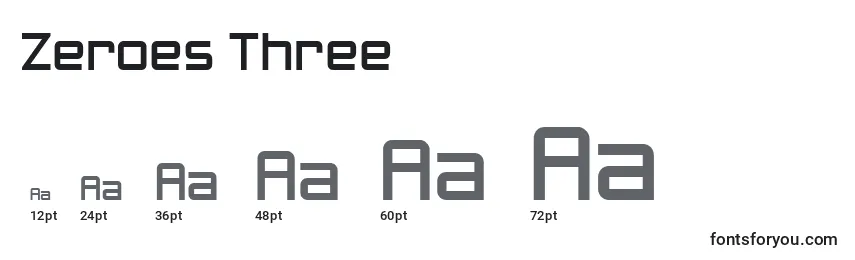 Zeroes Three Font Sizes