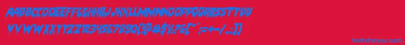 フォントBloodlustexpandital – 赤い背景に青い文字