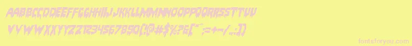 Bloodlustexpandital Font – Pink Fonts on Yellow Background