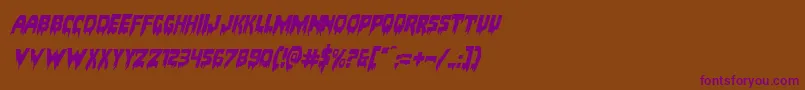 Bloodlustexpandital Font – Purple Fonts on Brown Background
