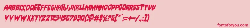 フォントBloodlustexpandital – ピンクの背景に赤い文字