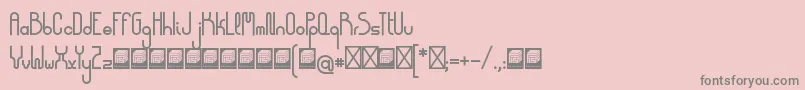 DemocrazyBold-Schriftart – Graue Schriften auf rosa Hintergrund