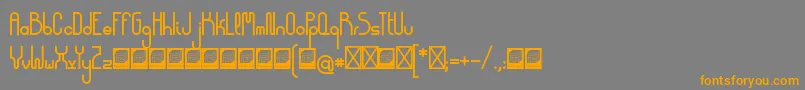 DemocrazyBold-Schriftart – Orangefarbene Schriften auf grauem Hintergrund