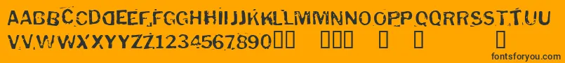 Puddledu Font – Black Fonts on Orange Background