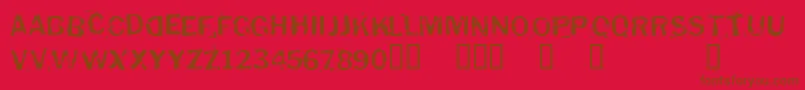 フォントPuddledu – 赤い背景に茶色の文字