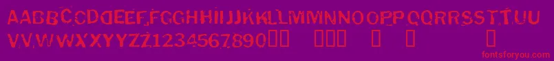 Puddledu Font – Red Fonts on Purple Background