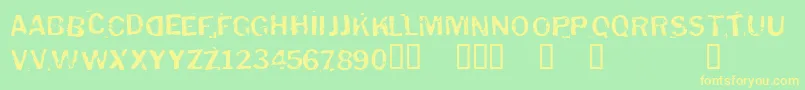 Шрифт Puddledu – жёлтые шрифты на зелёном фоне