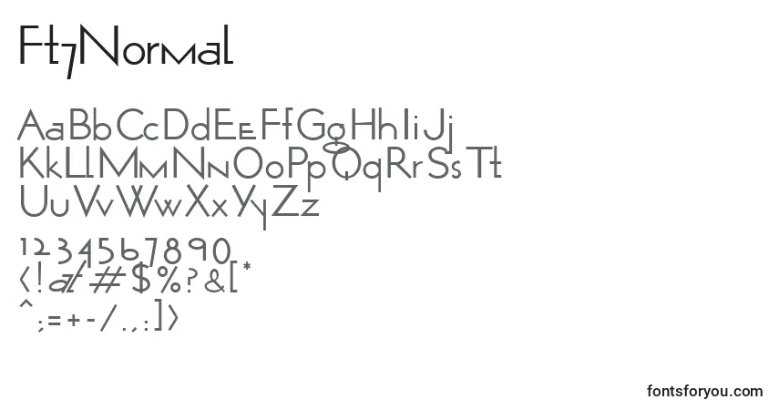A fonte Ft7Normal – alfabeto, números, caracteres especiais