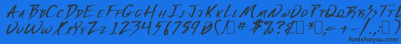 Deranged1 Font – Black Fonts on Blue Background