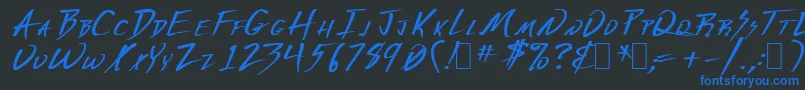 Deranged1 Font – Blue Fonts on Black Background